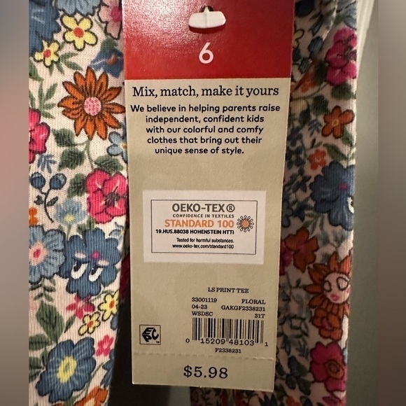 365 Kids - Girls Floral Top - Multiple Sizes - Picture 3 of 4